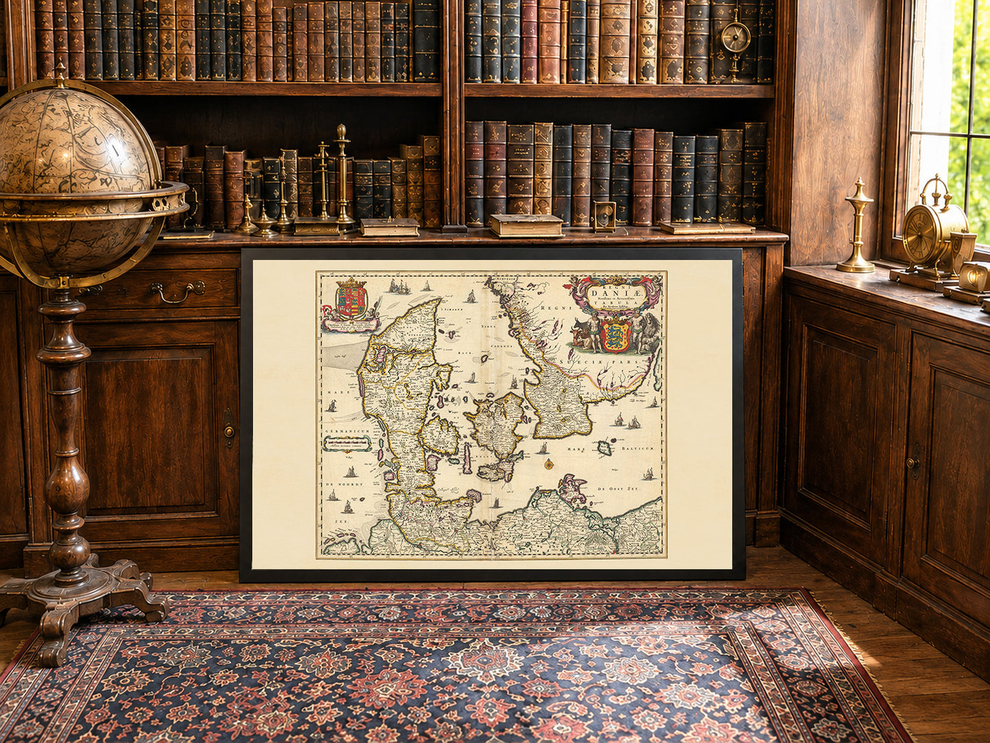 1690 Dania Vintage Mapa - Ilustracja Historycznych Granic Królestwa