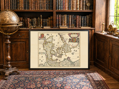 1690 Dania Vintage Mapa - Ilustracja Historycznych Granic Królestwa
