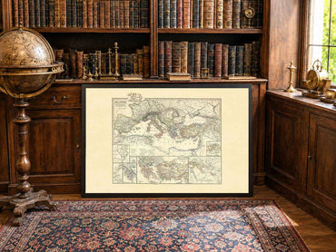 Ancient Mediterranean Map Poster - Punic Wars & Mithridates Historical Wall Art