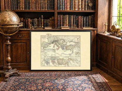 Ancient Mediterranean Map Poster - Punic Wars & Mithridates Historical Wall Art