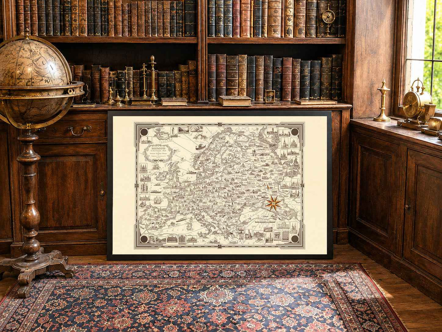 Europe Pictorial Map Poster (1938) - Vintage European Landmarks Wall Art