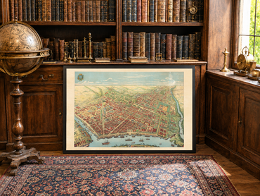 Saigon 1902 Map Poster - Panoramic View of Ho Chi Minh City with River, Boulevards and Port Activity