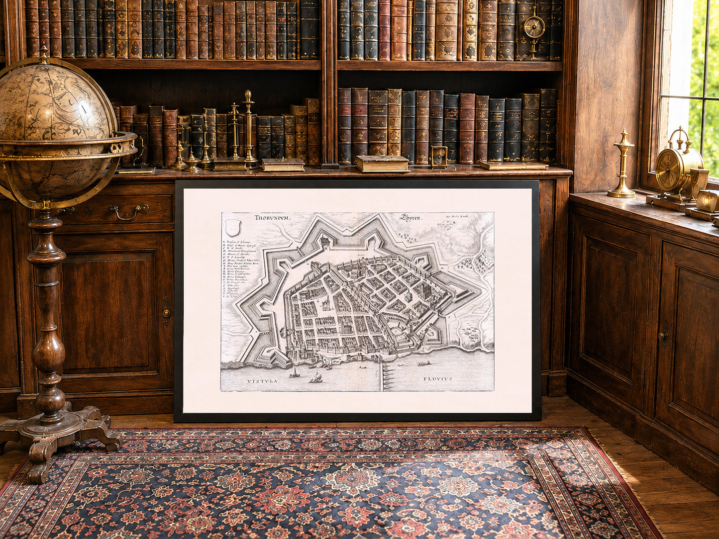 Mapa Torunia z 1652 Roku - Widok z Lotu Ptaka – Vintage Plakat z Polskim Miastem