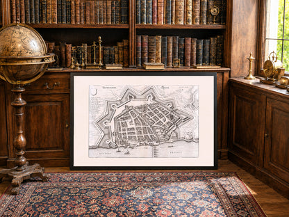 Mapa Torunia z 1652 Roku - Widok z Lotu Ptaka – Vintage Plakat z Polskim Miastem